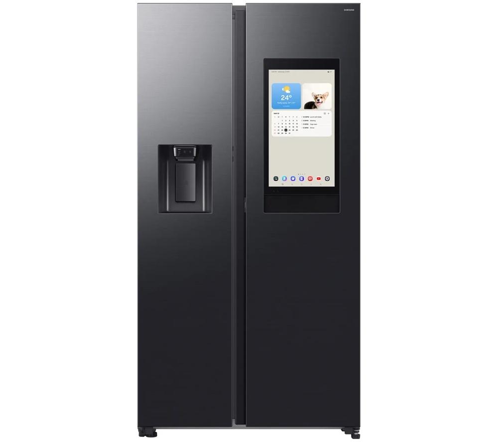 SAMSUNG Bespoke AI Family Hub RS90F66BEFEU American-Style Smart Fridge Freezer - Black