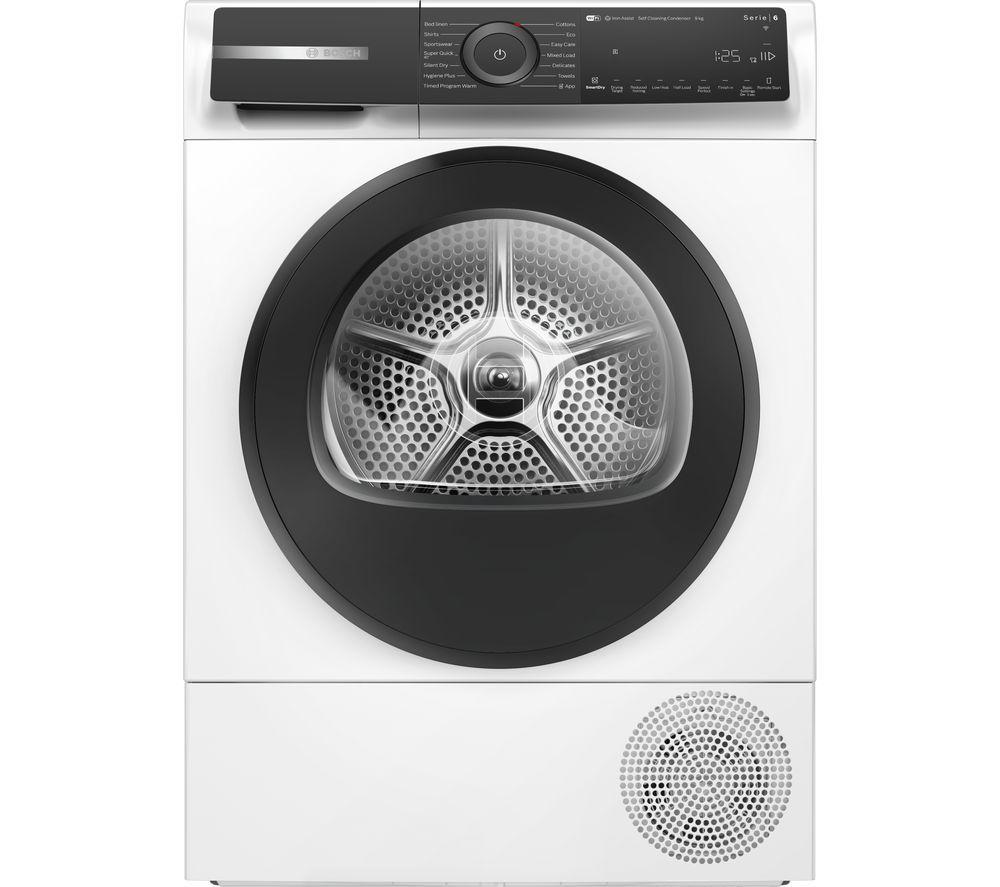 BOSCH Series 6 WQH246D9GB WiFi-enabled 9 kg Heat Pump Tumble Dryer - White