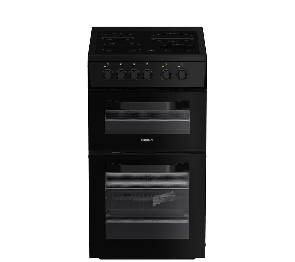 HOTPOINT HTE5VCB 50 cm Electric Ceramic Cooker - Black