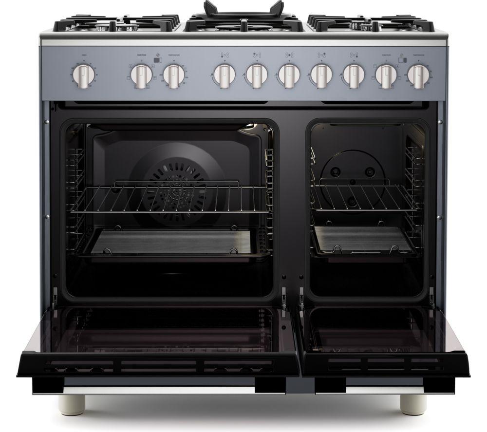 KENWOOD CK600DF-SL 90 cm Dual Fuel Range Cooker   Slate Grey & Chrome