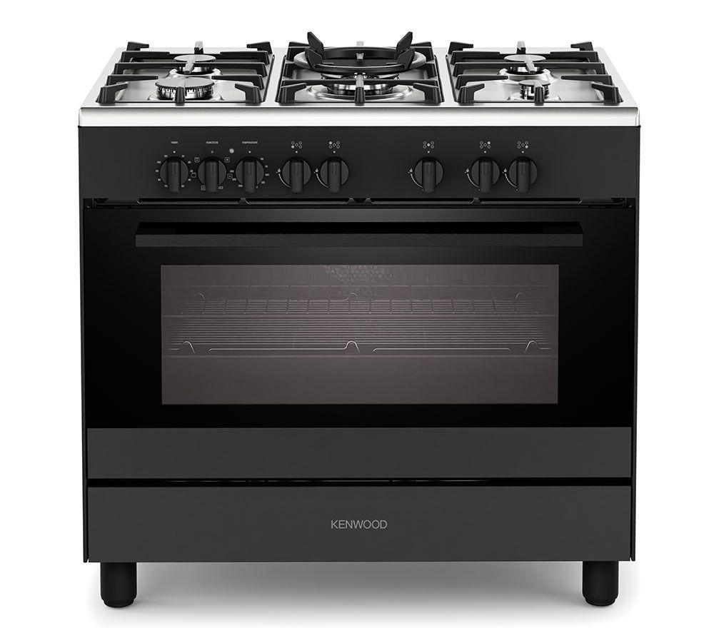 KENWOOD CK500DF 90 cm Dual Fuel Range Cooker   Matt Black & Chrome