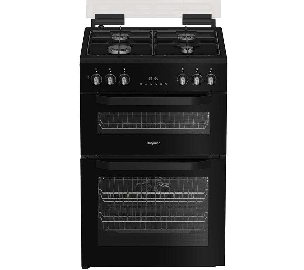 HOTPOINT HDD6GDC2B1 60 cm Dual Fuel Cooker - Black