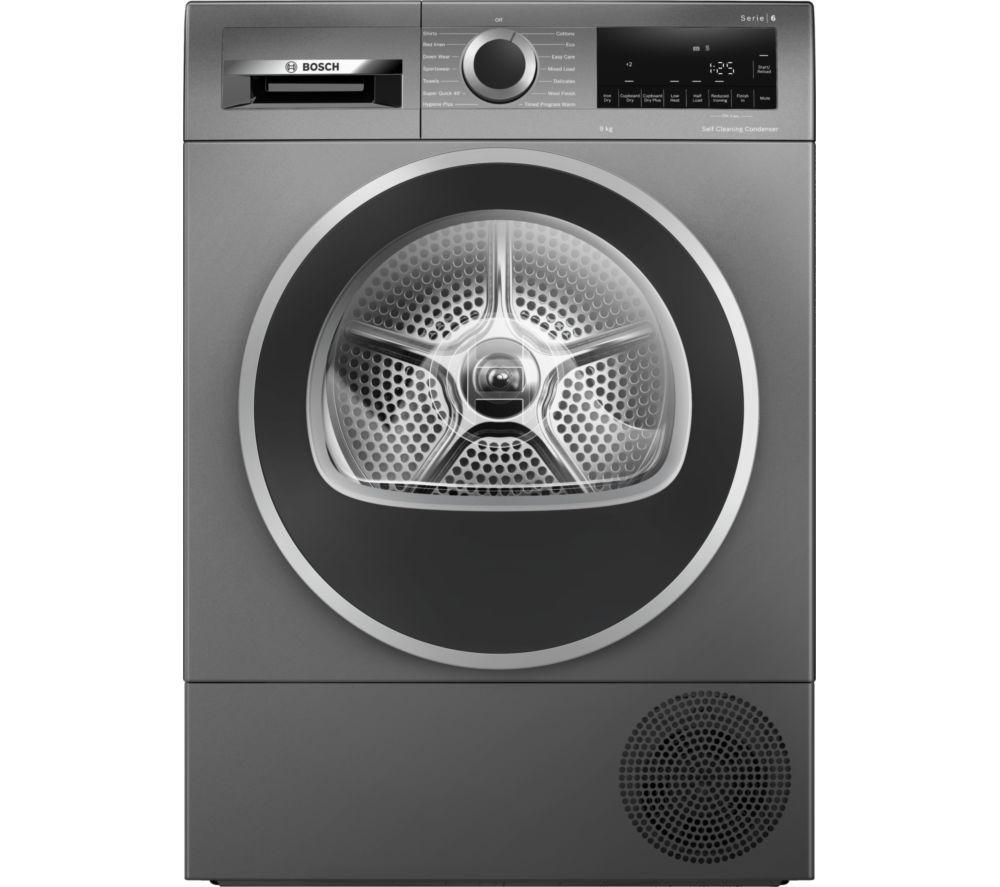 BOSCH Series 6 WQG245R2GB 9 kg Heat Pump Tumble Dryer - Graphite