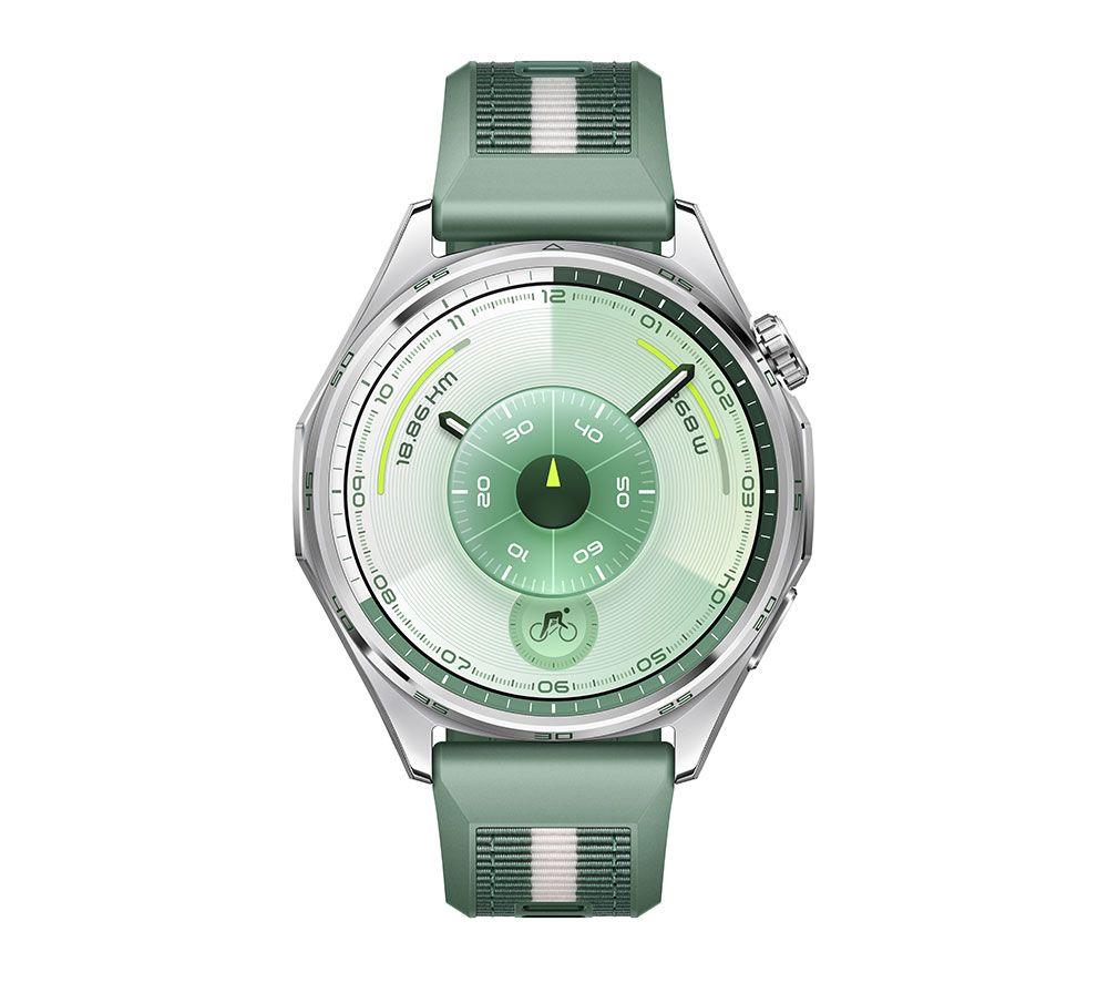 HUAWEI Watch GT 6 - Silver with Green Woven Strap, 46 mm