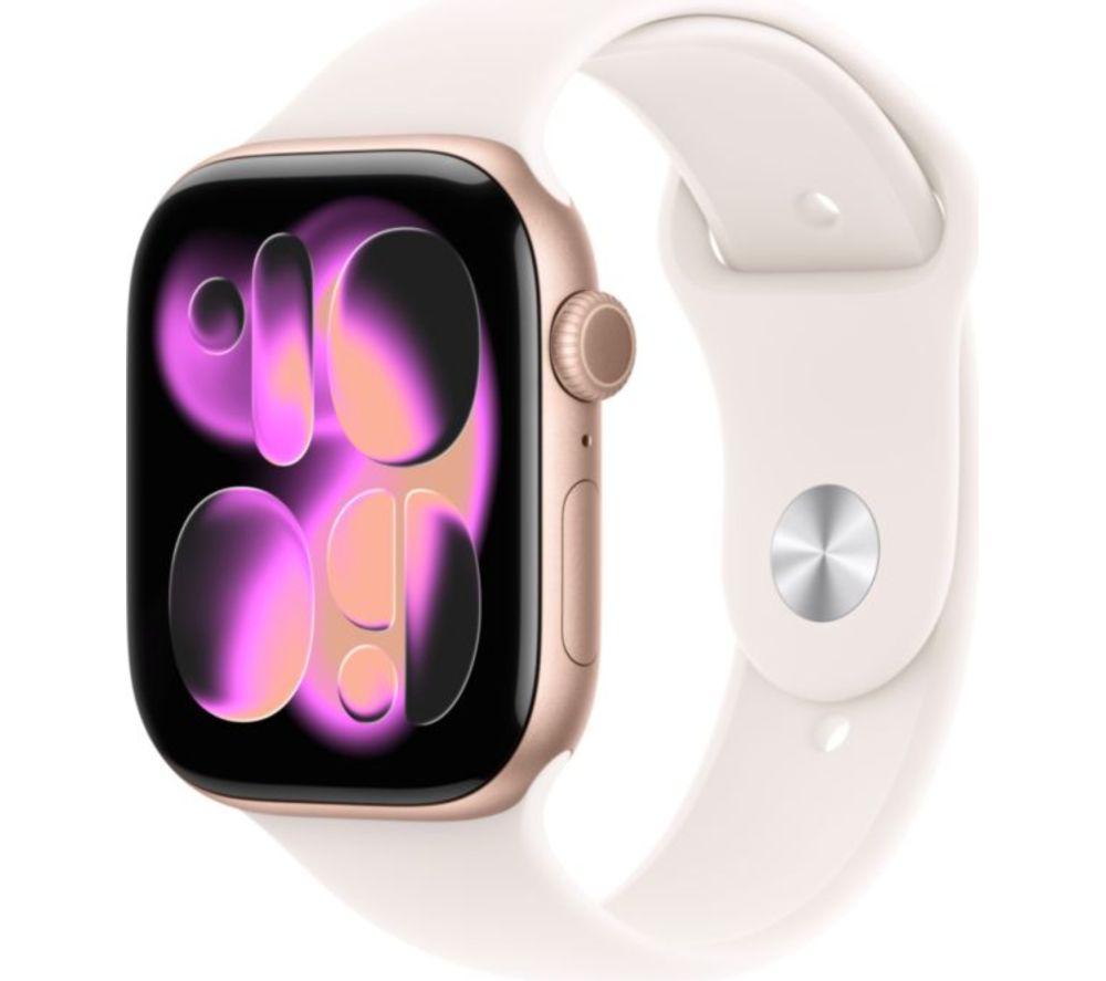 APPLE Watch Series 11 - 46 mm Rose Gold Aluminium Case with Light Blush Sport Band, S/M