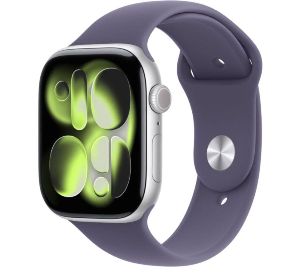 APPLE Watch Series 11 - 46 mm Silver Aluminium Case with Purple Fog Sport Band, M/L