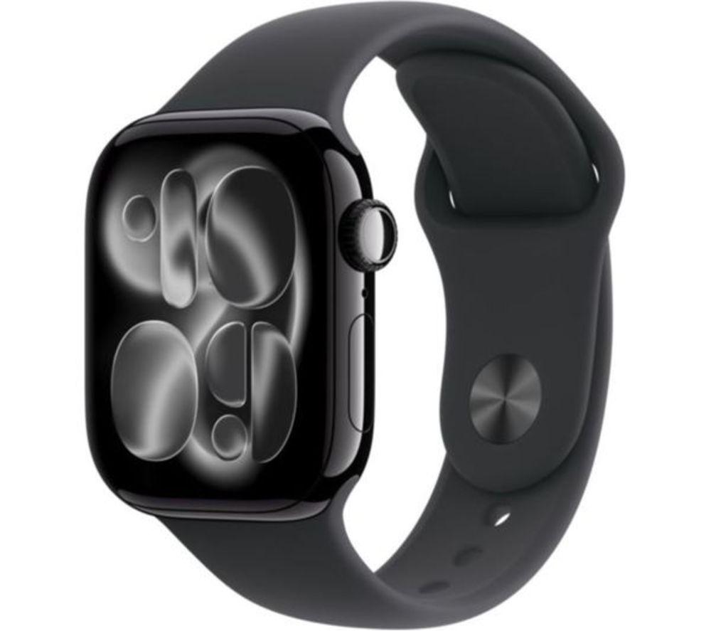 APPLE Watch Series 11 Cellular - 46 mm Jet Black Aluminium Case with Black Sport Band, M/L