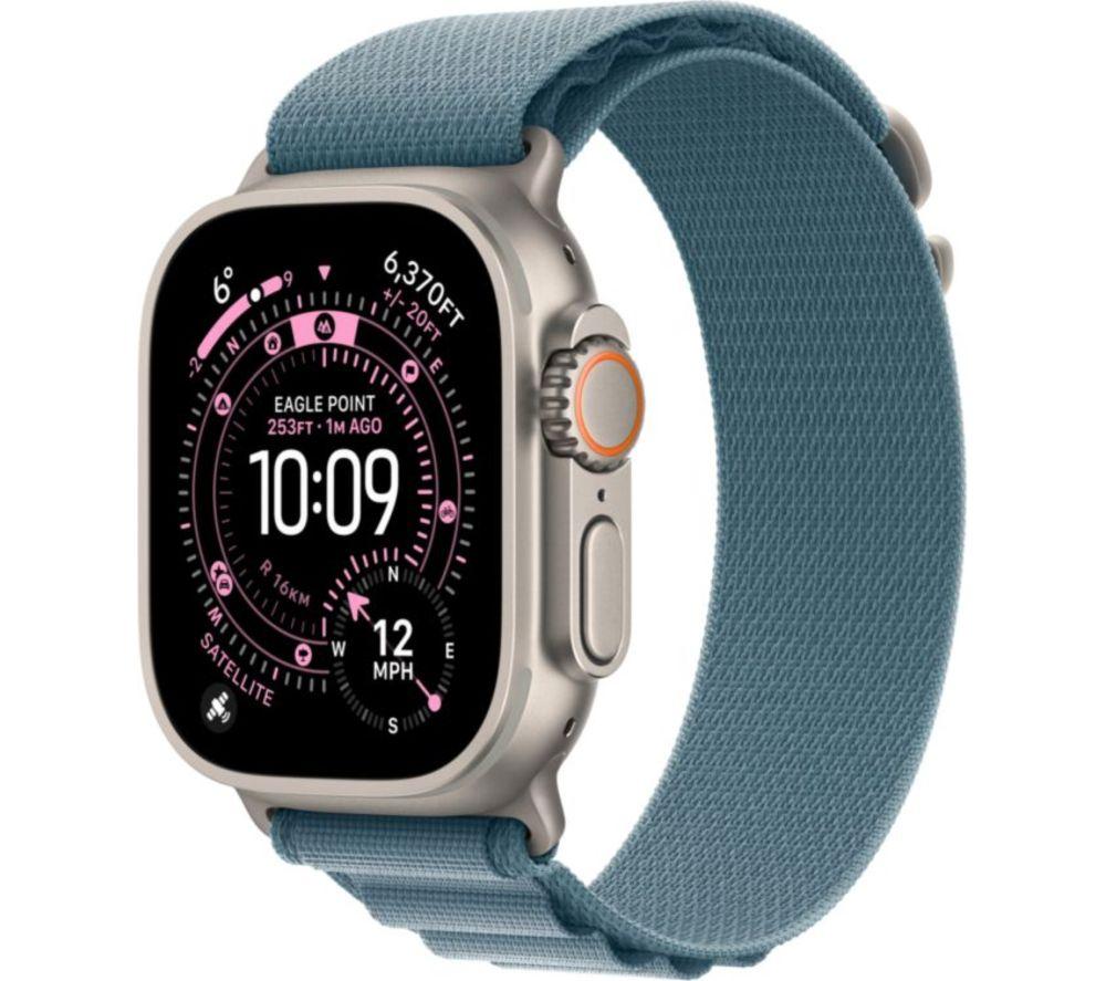 APPLE Watch Ultra 3 Cellular - 49 mm Natural Titanium Case with Light Blue Alpine Loop, Medium
