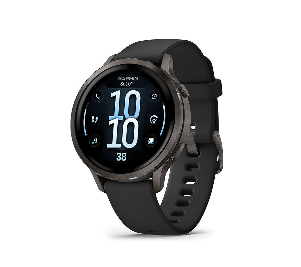 GARMIN Venu 4 Smart Watch - Slate with Black Silicone Band, 41 mm