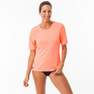OLAIAN - Small  WATER T-SHIRT anti UV surf Short-sleeved women coral fluo, Caribbean Blue