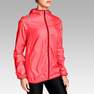 KALENJI - Small  Run Wind Women's Running Windbreaker Jacket - Neon Coral, Fluo Coral Pink
