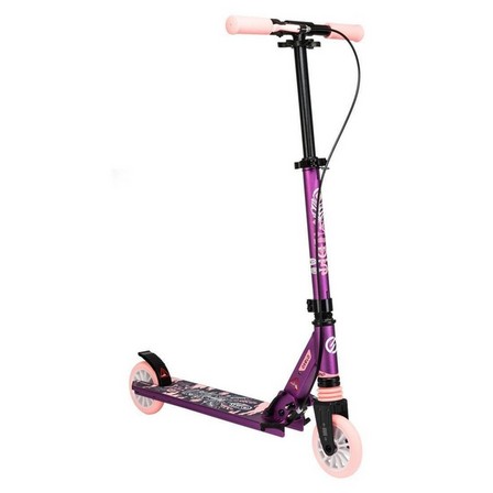 OXELO - MID5 Kids' Scooter with Handlebar Brake and Suspension - Tribal Graphic, Aubergine