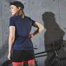 TRIBAN - Medium  500 Women's Short Sleeve Cycling Jersey, Navy Blue
