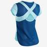 DOMYOS - 7-8Y  S900 Girls' Breathable Short-Sleeved Gym T-Shirt - Blue, Dark Blue