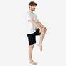 NYAMBA - Medium  Fitness Long Stretch Cotton Shorts, Asphalt Blue