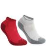 QUECHUA - EU 27-30  2 pairs of kids' hiking socks MH100, Bright Pink