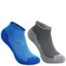 QUECHUA - EU 35-38  2 pairs of kids' hiking socks MH100, Bright Pink
