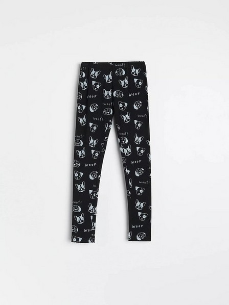 Reserved - Black Cotton Leggings With A Pattern, Kids Girl