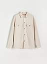 Reserved - Nude Shirt Jacket With Pockets