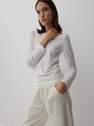 Reserved - Cream Regular-Cut Knitted Blouse, Women