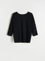 Reserved - Black Jumper With Decorative Sleeves, Women