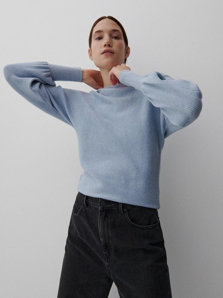 Reserved - Pale Blue Boat Neckline Sweater