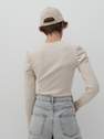 Reserved - Beige Ribbed Blouse, Women