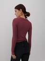 Reserved - Mauve Fitted Ribbed Blouse, Women