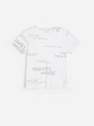 Reserved - Ivory Cotton T-Shirt With Inscriptions, Kids Boy