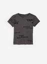 Reserved - Dark Grey Cotton T-Shirt With Inscriptions, Kids Boy