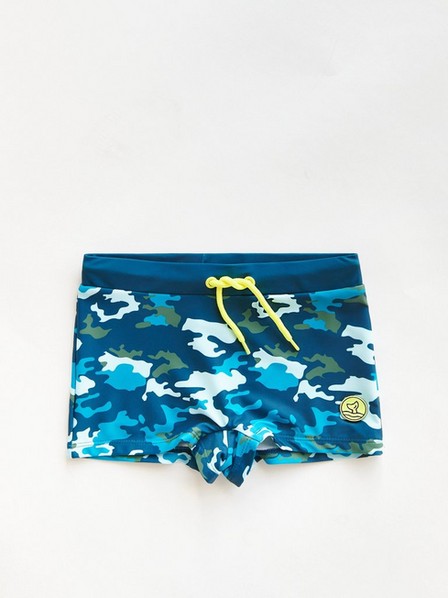 Reserved - Navy Patterned Swim Shorts, Kids Boy