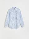 Reserved - Blue Shirt With A Fine Pattern, Men