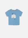 Reserved - Blue Cotton T-Shirt With Applique, Kids Boy