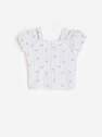Reserved - White Structured Jersey Top, Kids Girl