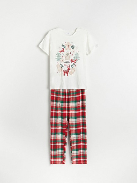Reserved - Ivory Christmas print pyjama set