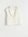 Reserved - Ivory Structural fabric vest