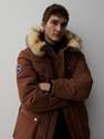 Reserved - Brown Quilted winter jacket with hood