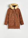 Reserved - Brown Quilted winter jacket with hood