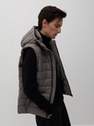 Reserved - Beige Quilted vest with a hood