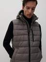 Reserved - Beige Quilted vest with a hood