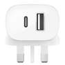 BELKIN - Belkin BOOST CHARGE USB-C + USB-A Wall Charger 30W White