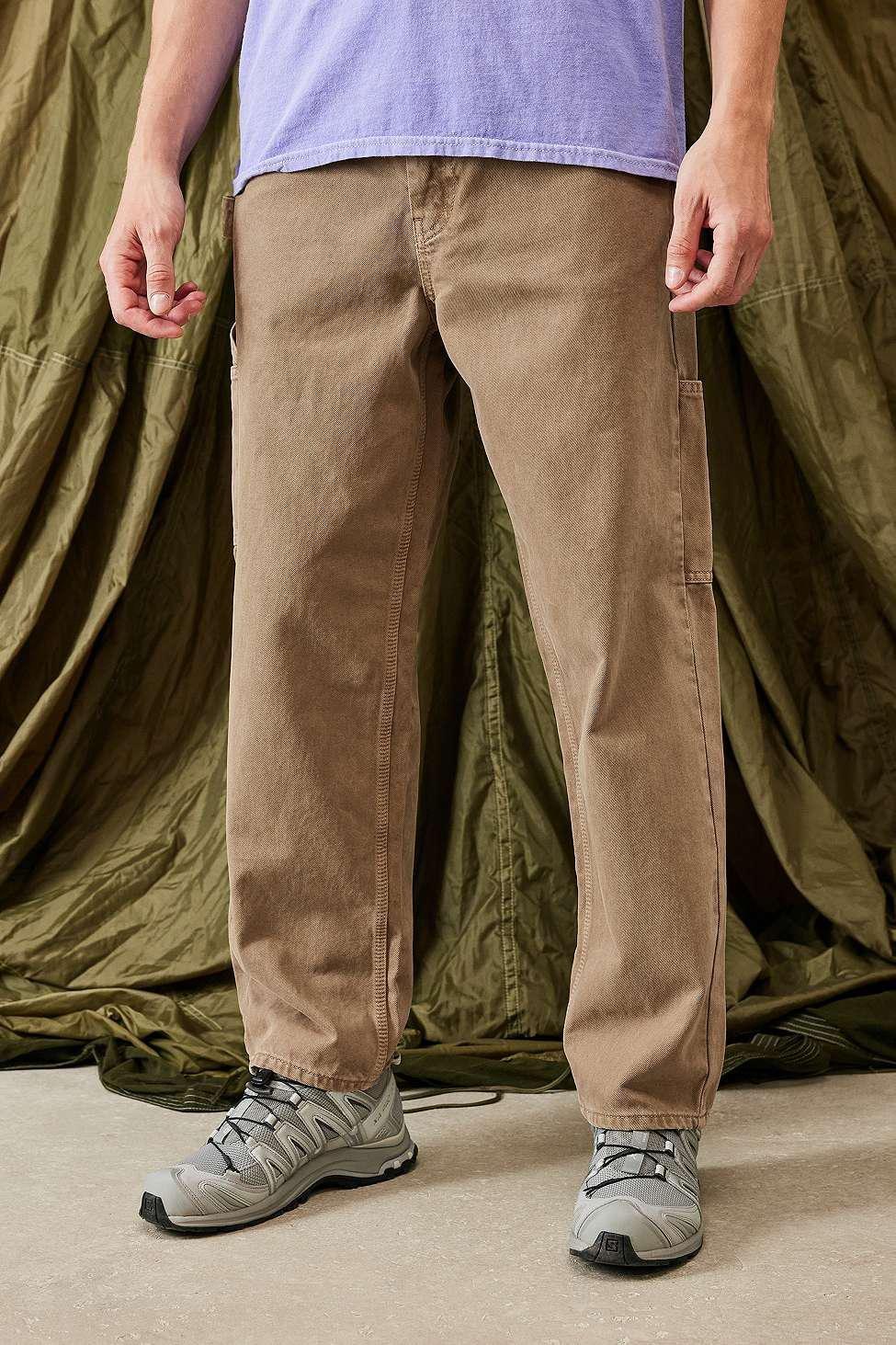 Shop Urban Outfitters Creme BDG Caramel Carpenter Trousers, Men