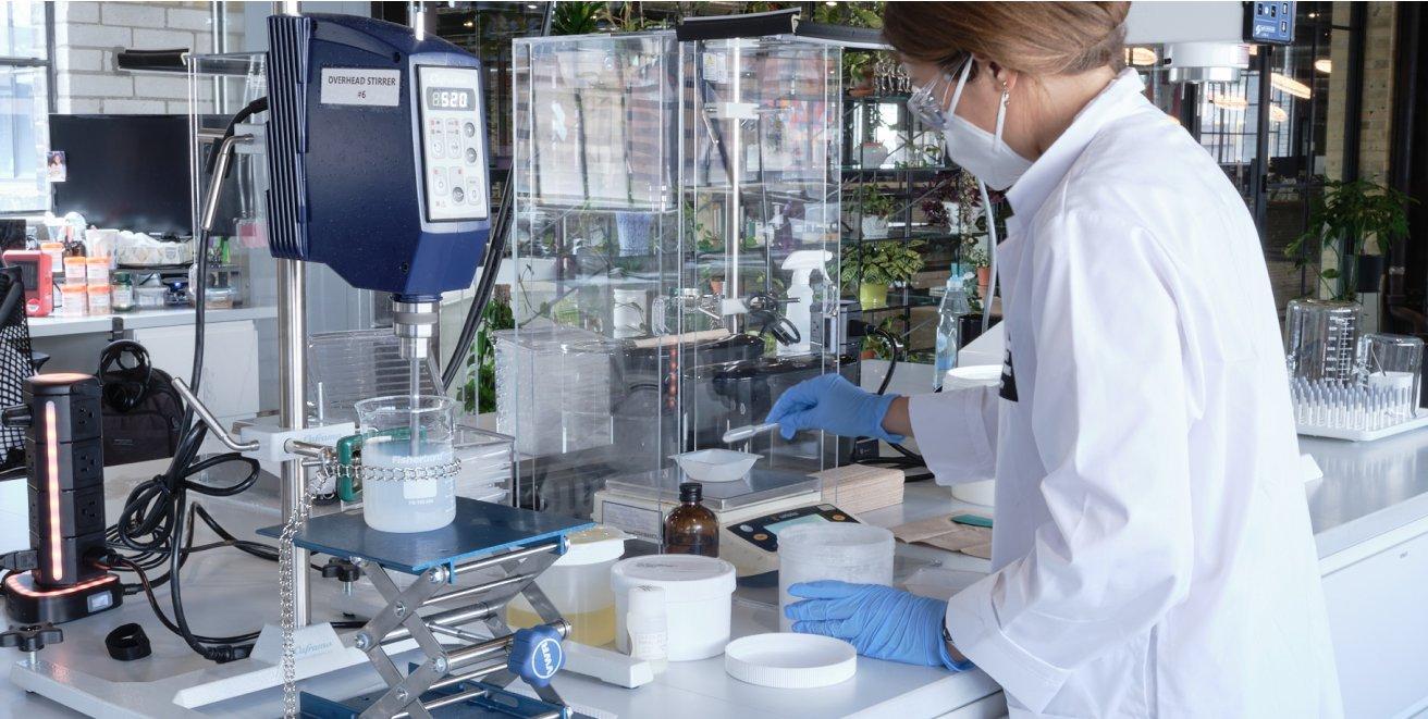 Person working in a science lab