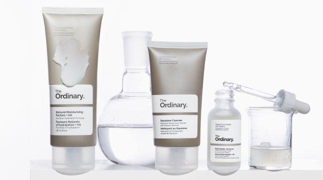 The Ordinary products lined up in a row