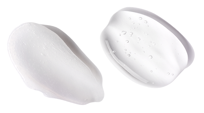 Two The Ordinary product swatches