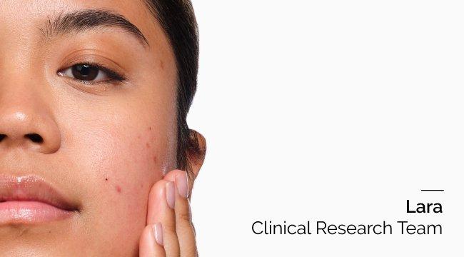 Person applying product to face