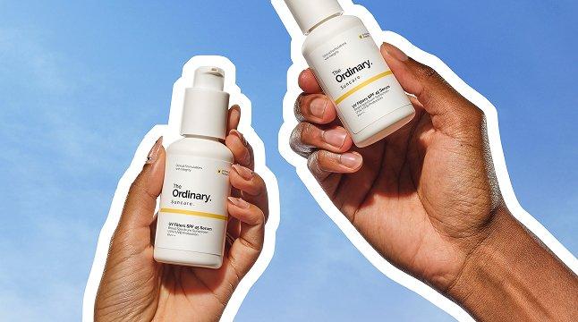 Two hands each holding thier own UV Filters SPF 45 Serum