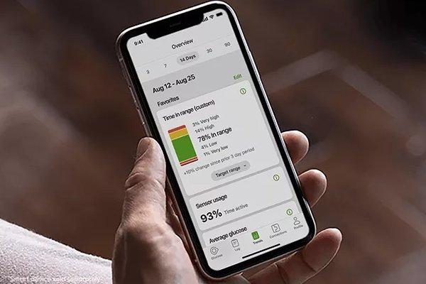 Dexcom G7 application showing the trends tab