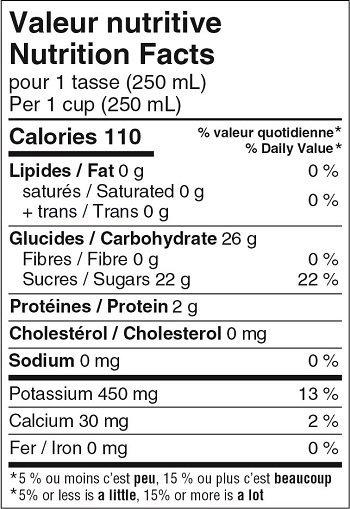 Informations nutritionnelles