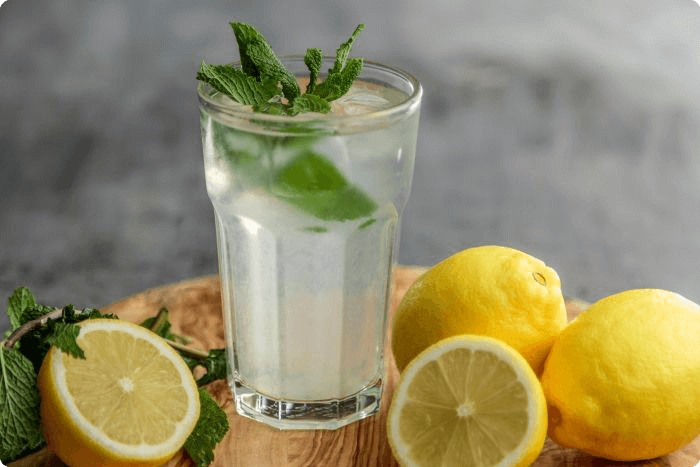 Glass of lemon water
